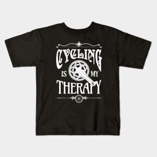 Cycling Is My Therapy Kids T-Shirt